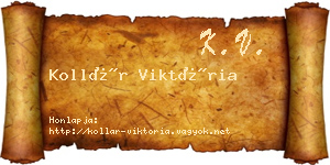 Kollár Viktória névjegykártya